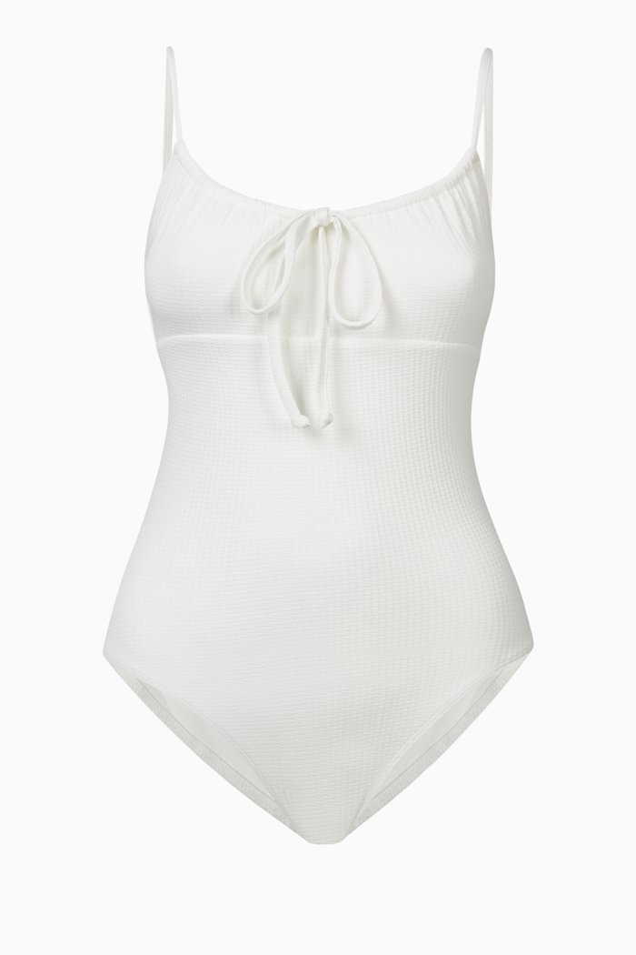 

Manon One-Piece Swimsuit in Ribbed Stretch Polyester, White