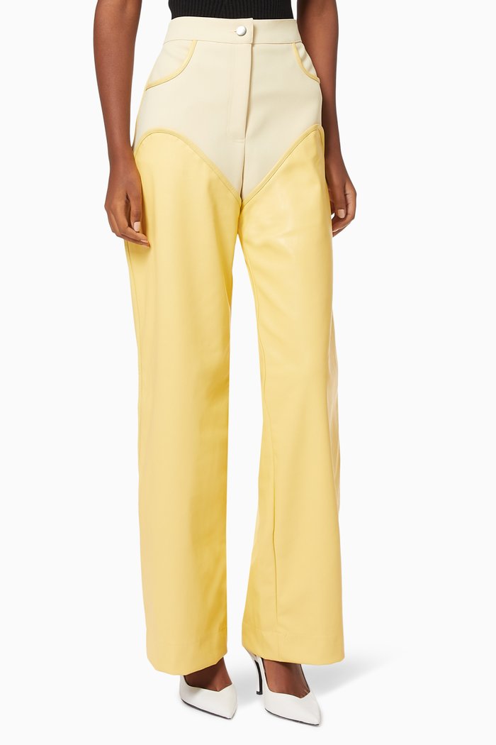 

Oversized Leather Cowboy Trousers, Yellow