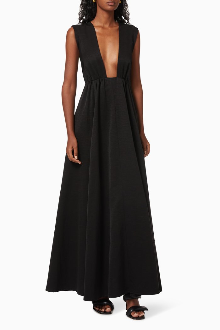

Camille Cotton Maxi Dress, Black