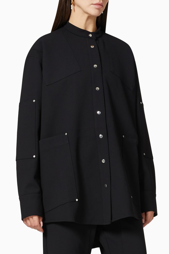 

Josephine Oversized Shirt Jacket, Black