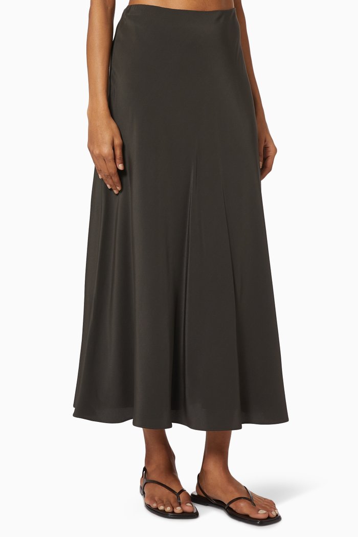 

Malena Skirt in Silk Crepe, Green