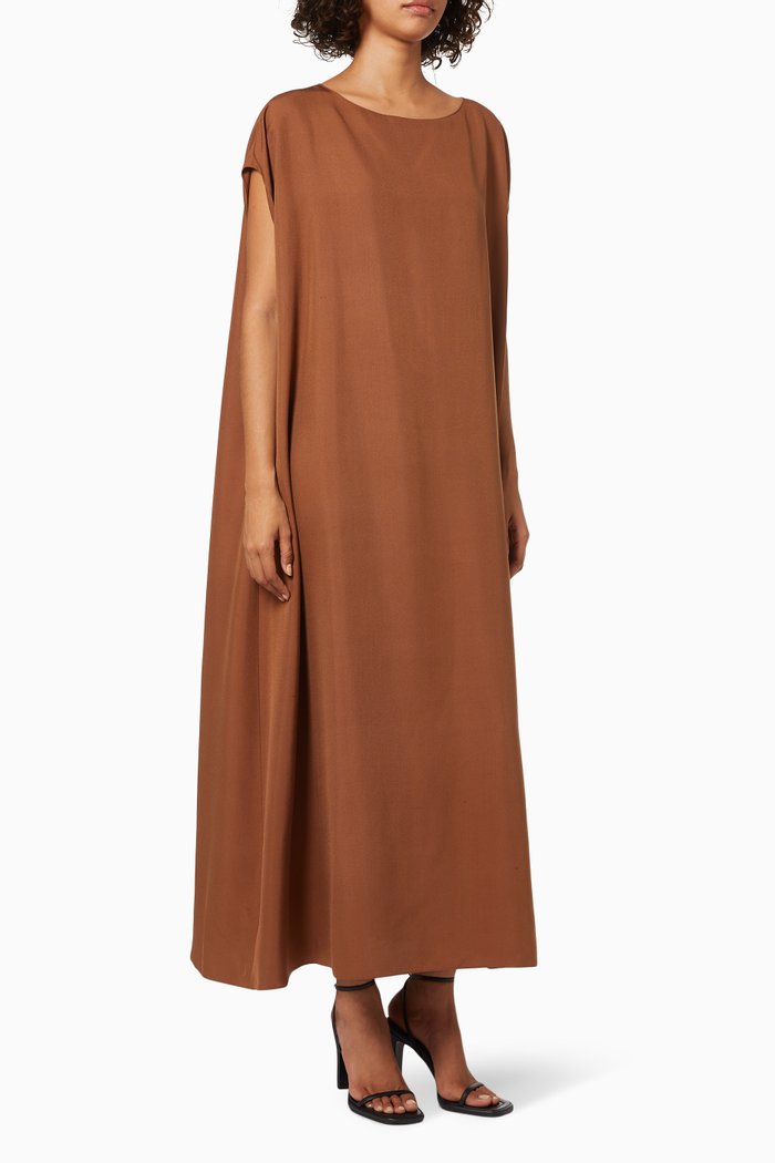 

Sebastian Dress in Shantung Silk, Brown