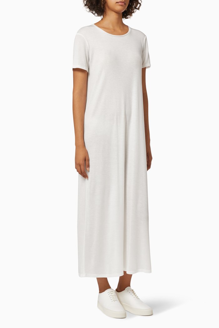 

Cetya Maxi T-shirt Dress in Cotton Jersey, White