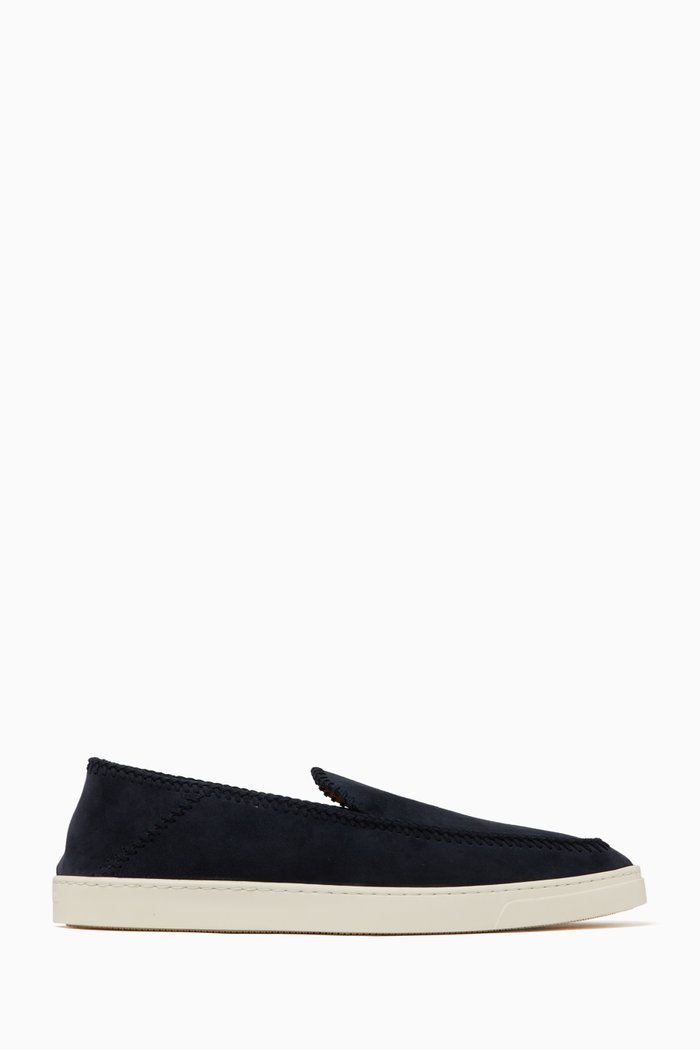

Slip-on Sneakers in Calf Leather, Blue