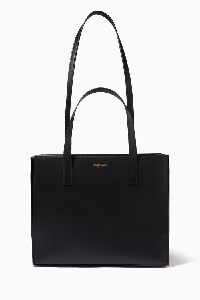 

Le Jour Tote Bag in Calf Leather, Black