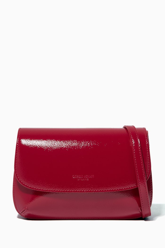 

La Prima Mini Crossbody Bag in Patent Leather, Red