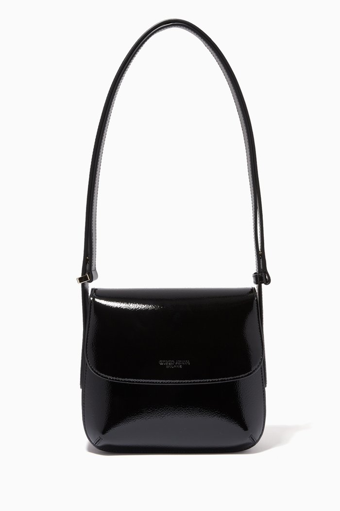 

La Prima Medium Crossbody Bag in Patent Leather, Black