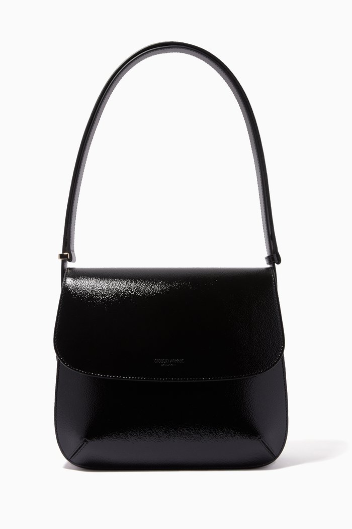 

La Prima Large Crossbody Bag in Patent Leather, Black