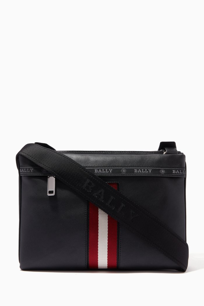 Harvey Cross-Body Bag in Leather, Black