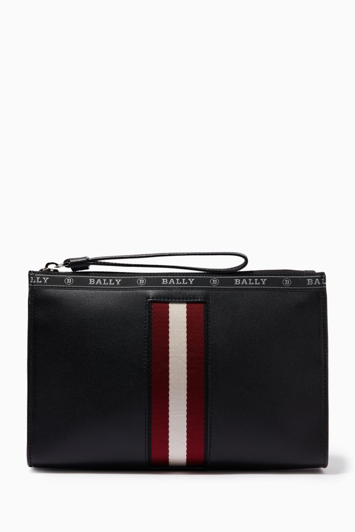 

Haig Clutch Bag in Leather, Black