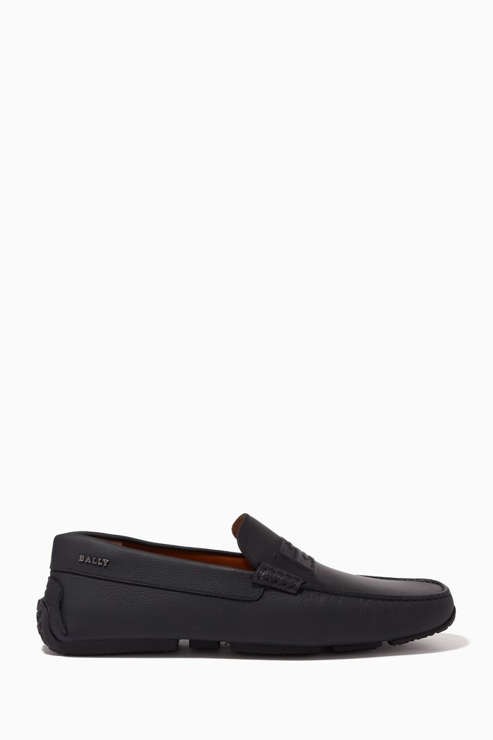 Pakito Driver Shoes in Leather, Black