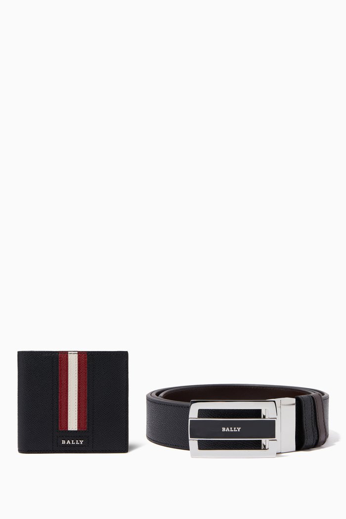 

Bally Belt & Wallet Gift Box Set in Leather, Black