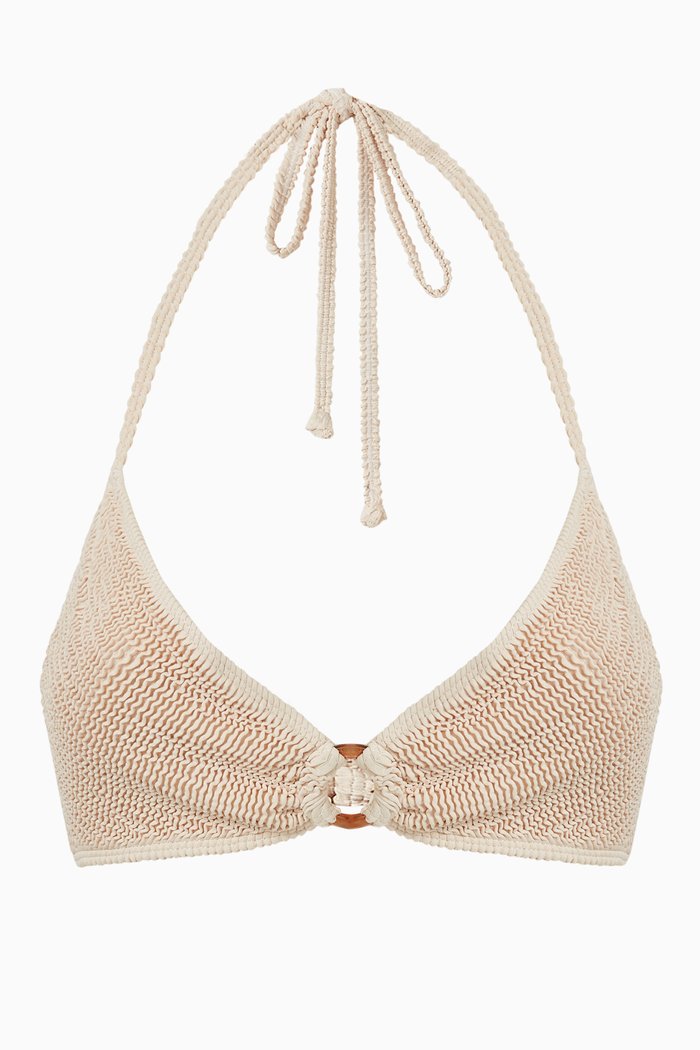 

Mian Bikini Top in Crinkled Nylon, Neutral