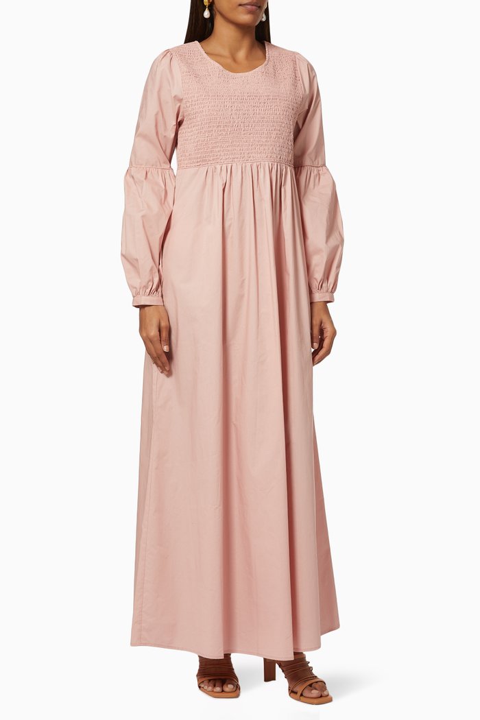

Agnes Maxi Dress in Cotton Voile, Pink