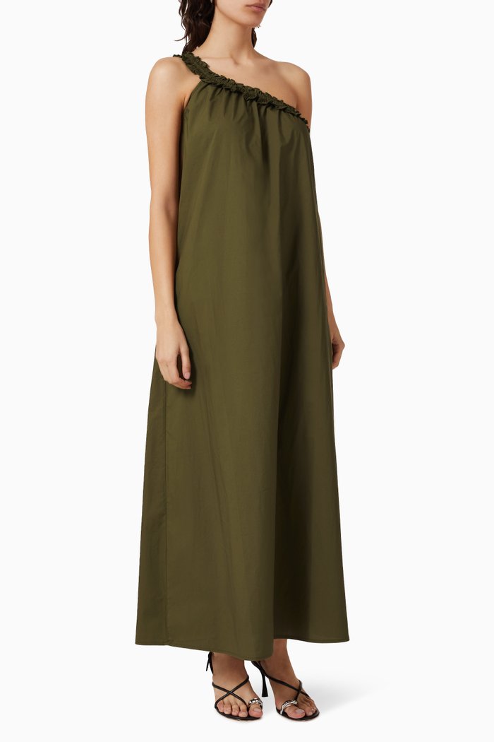 

Donatella Maxi Dress in Cotton Poplin, Gold