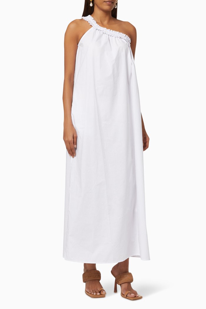 

Donatella Maxi Dress in Cotton Poplin, White