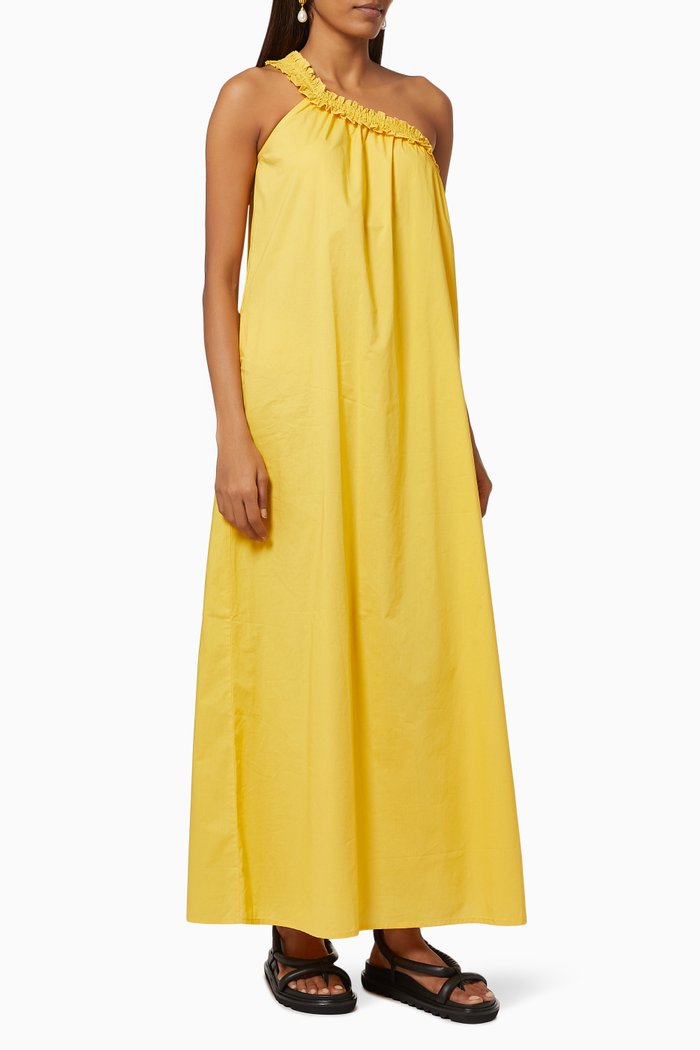

Donatella Maxi Dress in Cotton Poplin, Yellow