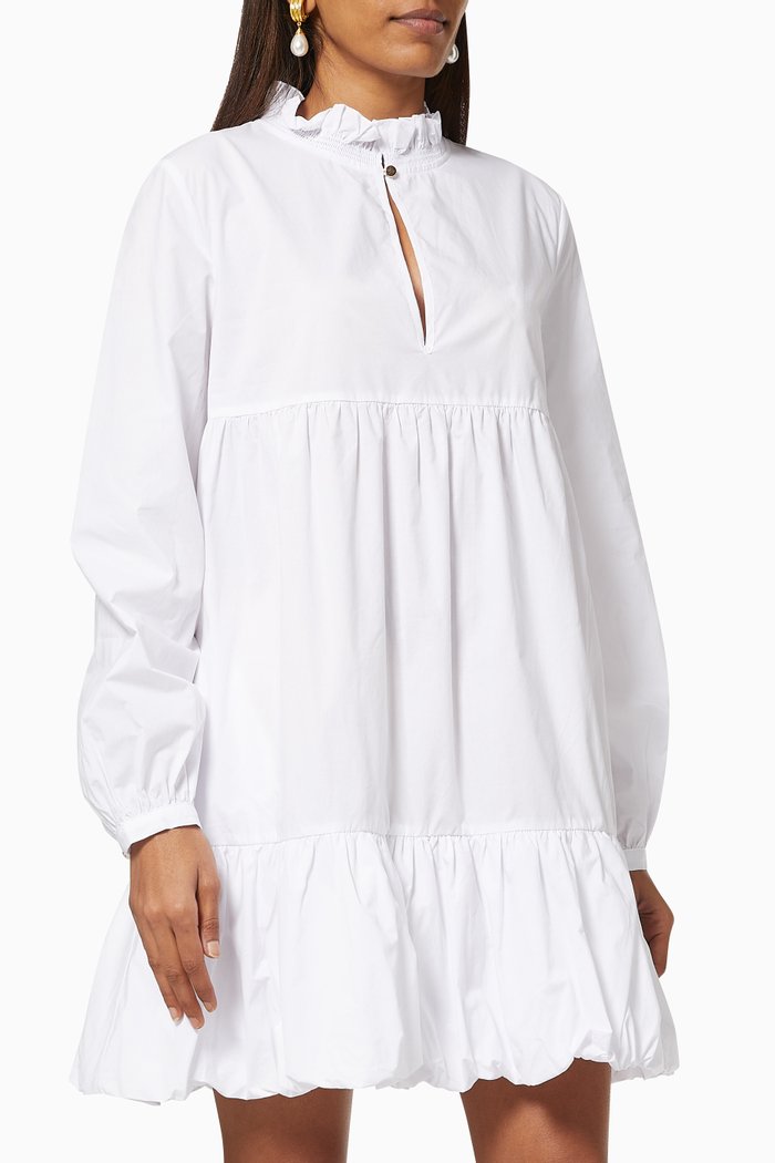 

Bo Mini Dress in Cotton Poplin, White