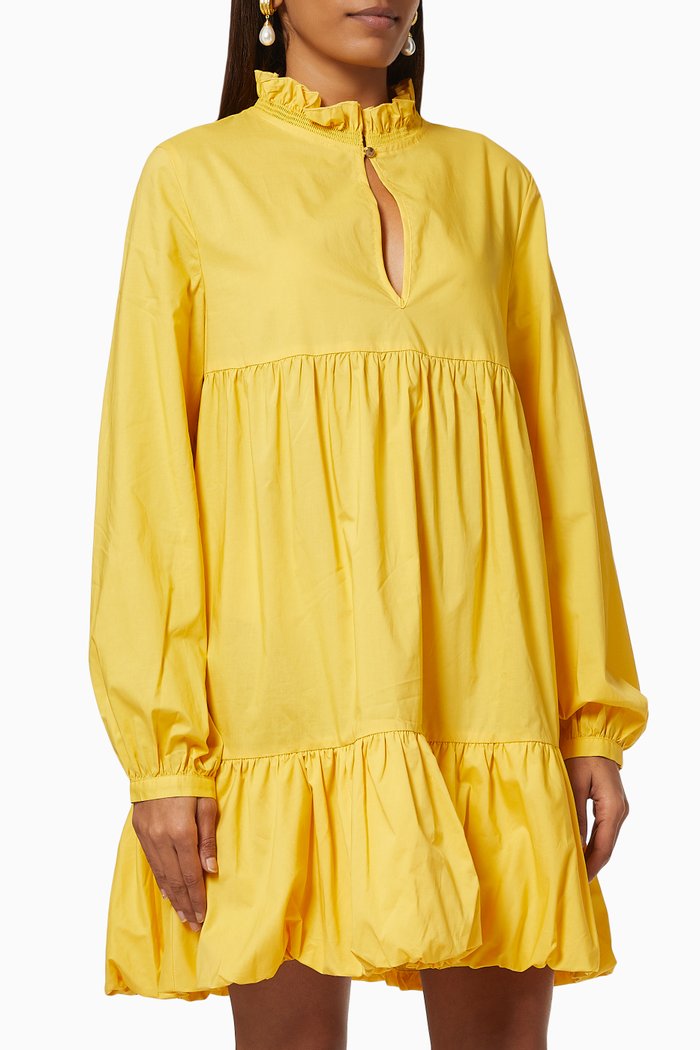 

Bo Mini Dress in Cotton Poplin, Yellow