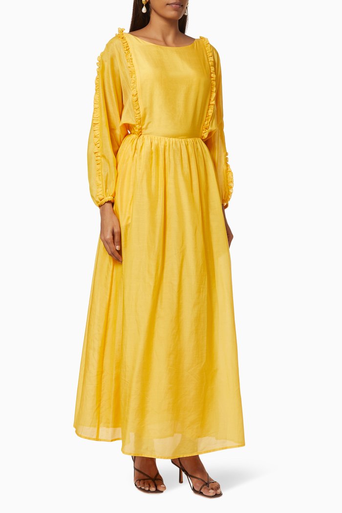 

Magdalene Maxi Dress in Cotton Voile, Yellow