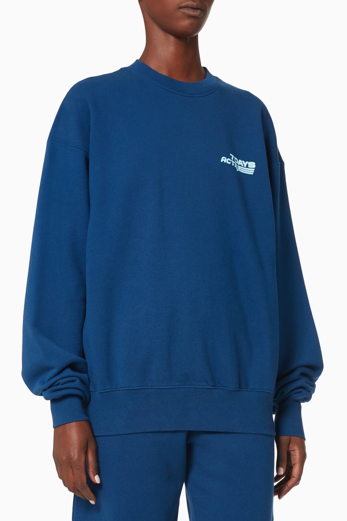 

Oversized Monday Sweatshirt in Organic Cotton, Blue