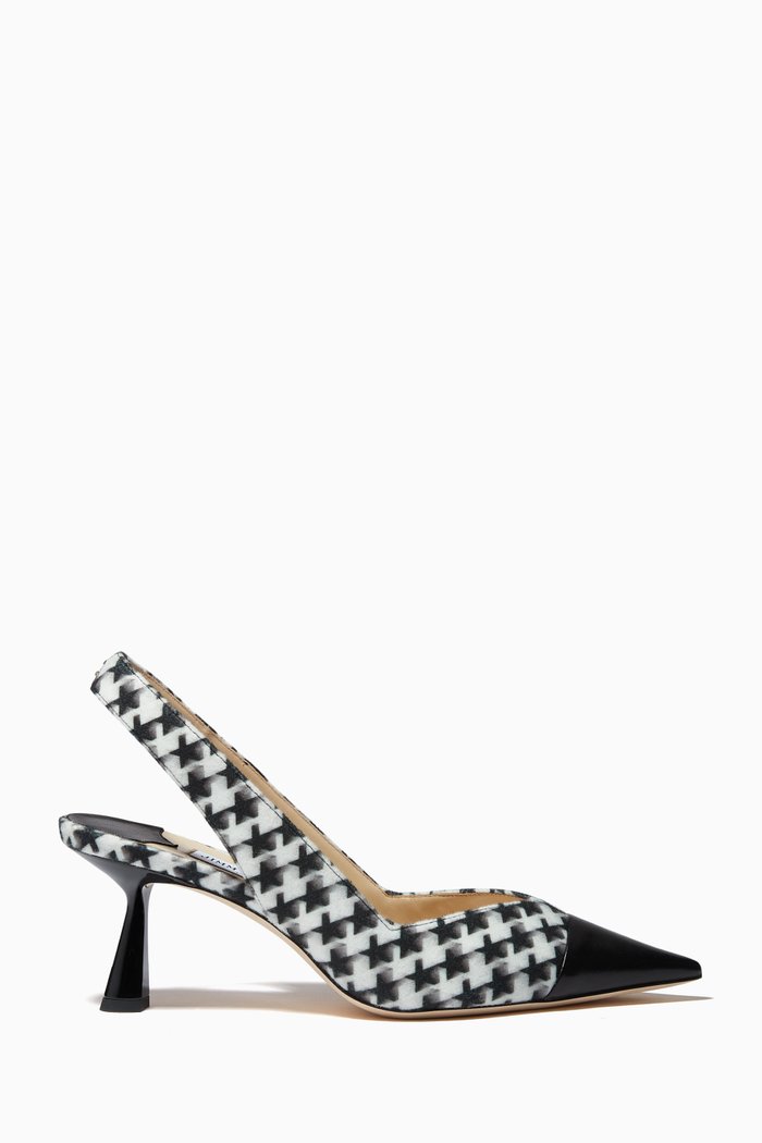 

Liya 65 Slingback Pumps in Star Houndstooth Wool, Brown
