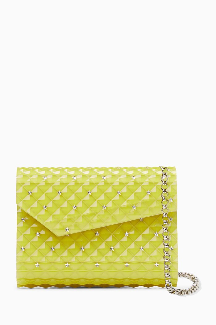 

Candy Clutch Bag with Crystal Stars in Acrylic, Yellow