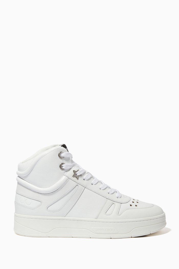 

Hawaii Hi Top F Sneakers in Leather, White