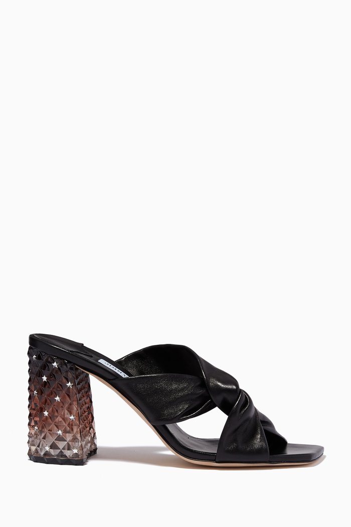 

Haiti 85 Mules with Plexi Heel in Nappa, Black