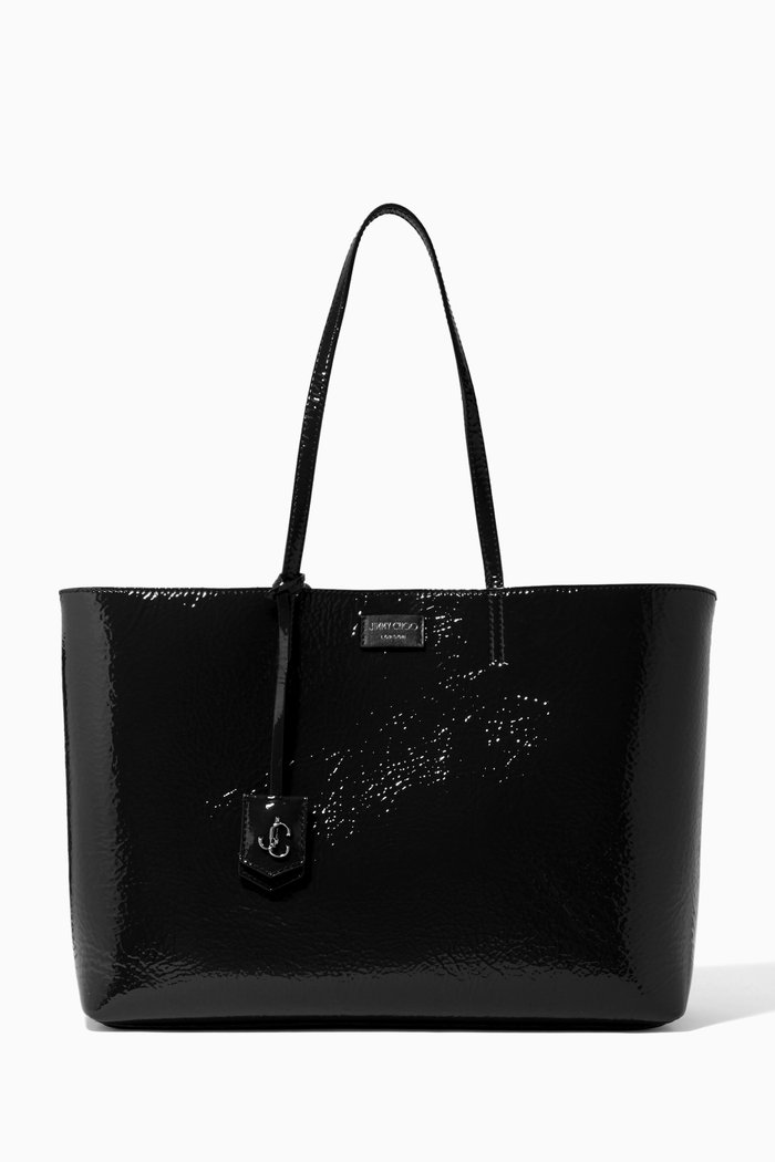 

Nine2Five E/W Tote Bag in Patent Textured Leather, Black