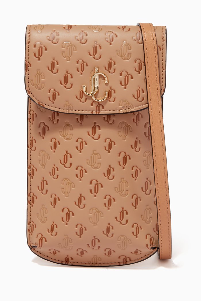 

Varenne Phone Case in JC Monogram Pattern, Brown