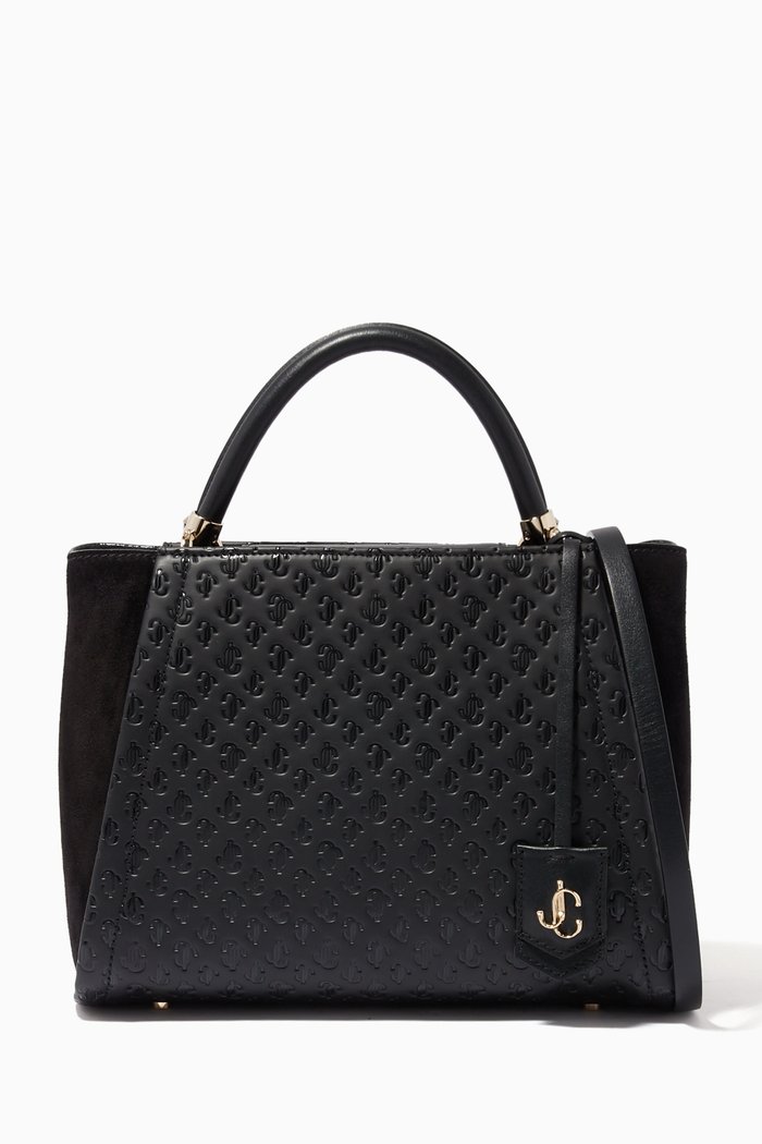

Varenne Top Handle M Bag in JC Leather & Suede, Black