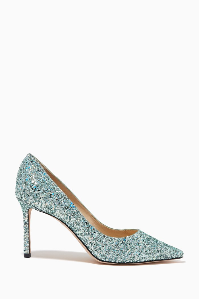 

Romy 85 Pumps in Coarse Glitter, Green