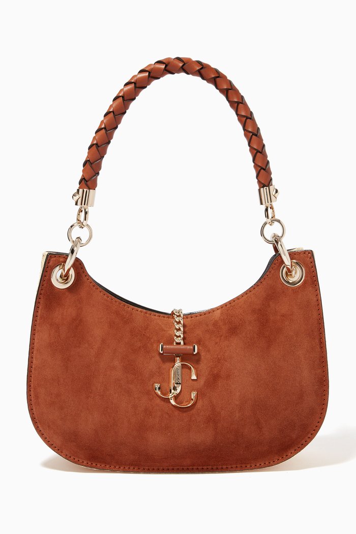 

Varenne Hobo/S Handbag in Suede & Raffia, Brown