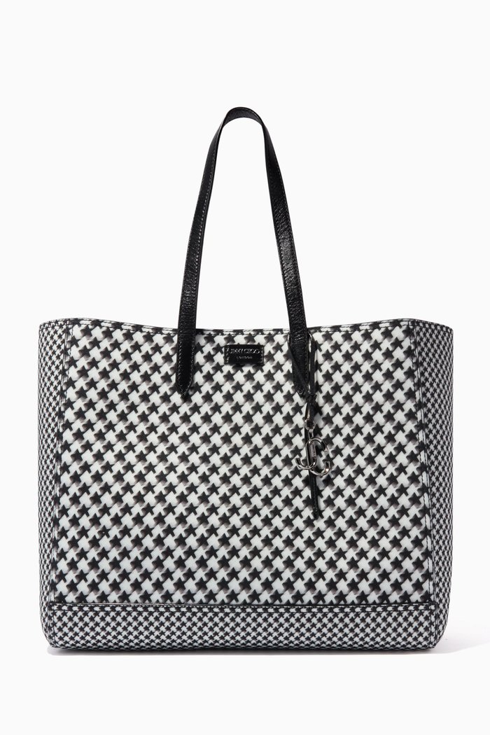 

Laylin Tote Bag in Star Houndstooth Printed Wool, Brown