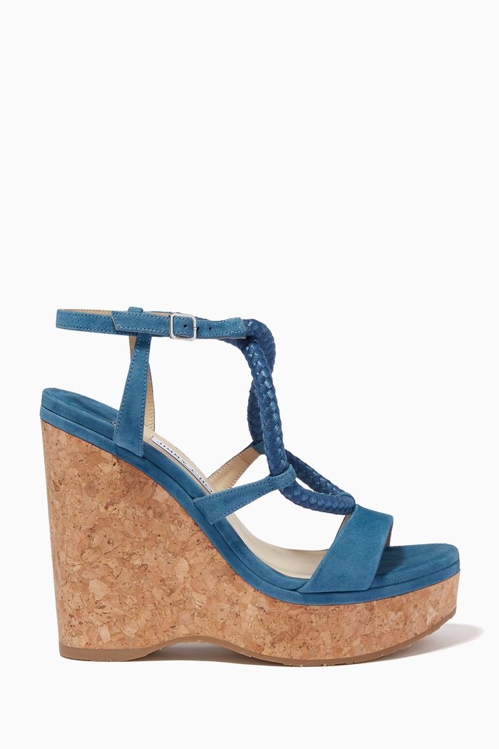 

Wynwood 130 Wedge Sandals in Suede, Blue