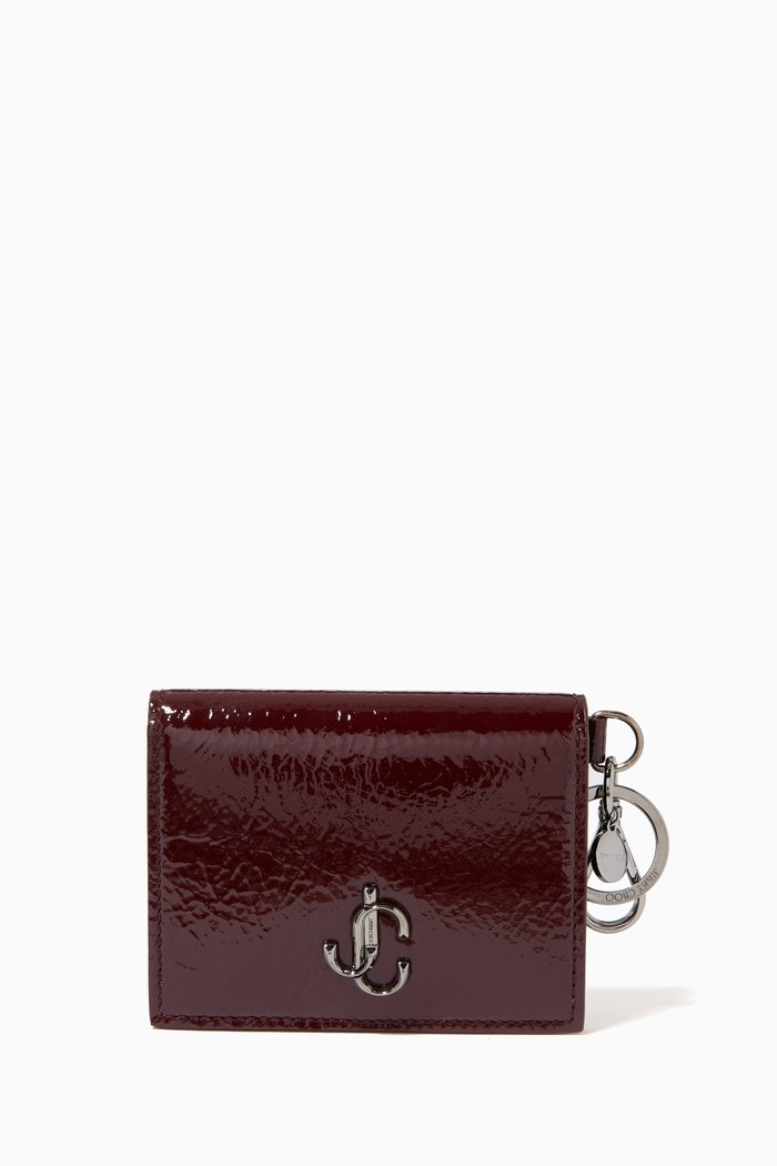 

Umika Flap Card Holder in Patent Leather, Red