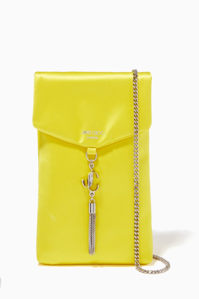 

Soft Phone Holder in Satin, Yellow