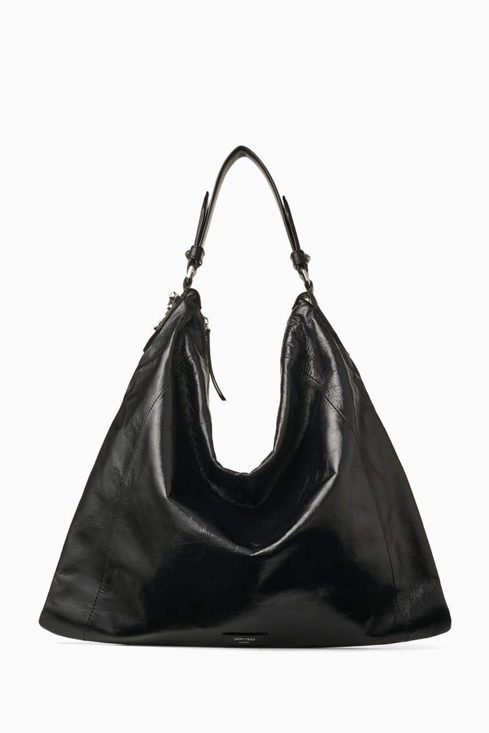

Ana Hobo/S Bag in Vintage Leather with Smooth Leather Handle, Black