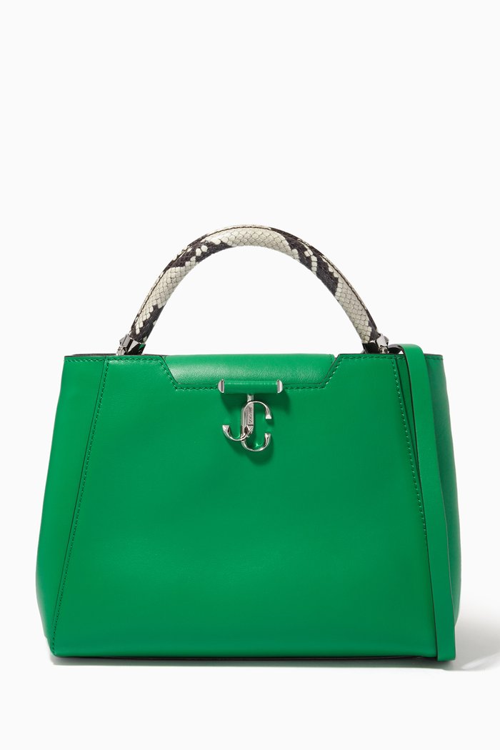 

Varenne Top Handle M Bag in Leather, Green