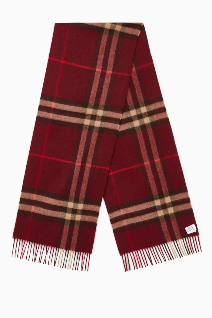

The Classic Scarf in Vintage Check Cashmere, Burgundy