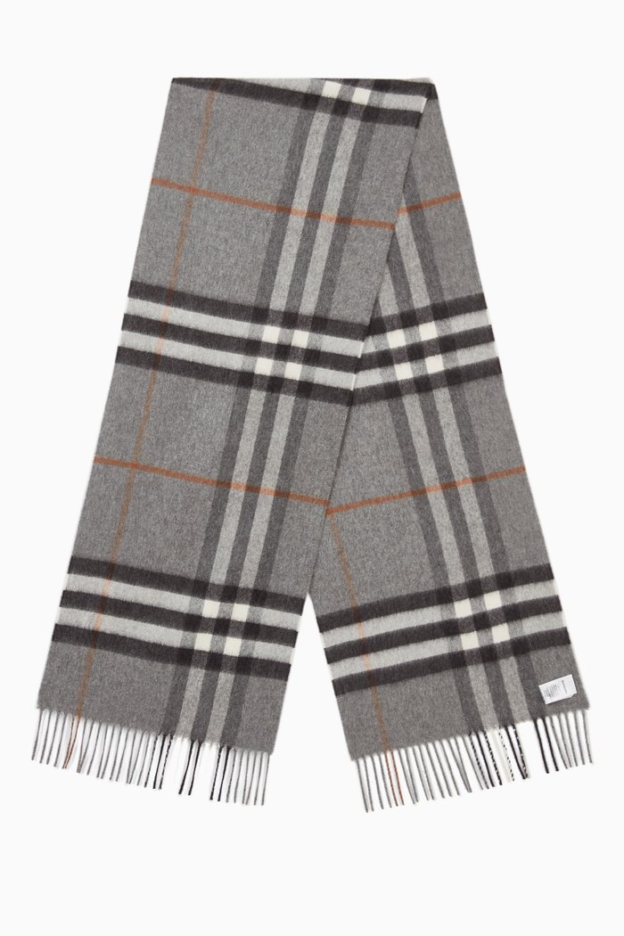 

The Classic Scarf in Vintage Check Cashmere, Grey