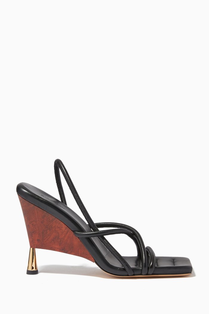 

x RHW Rosie 2 105 Strappy Sandals in Leather, Black