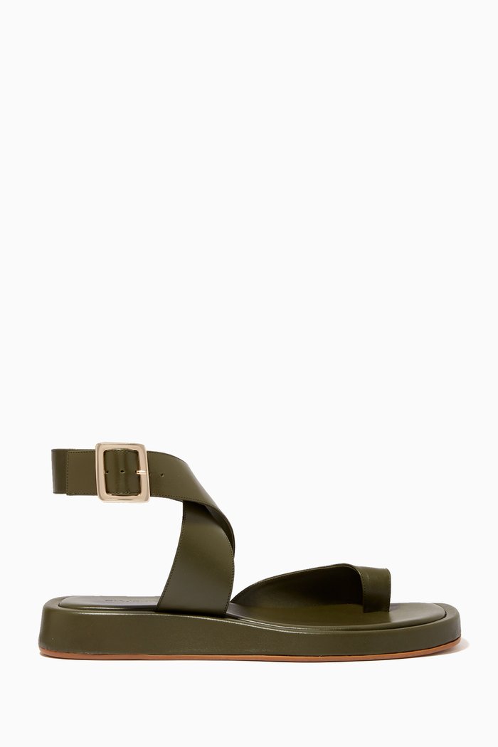 

x RHW Rosie 4 Sandals in Leather, Green