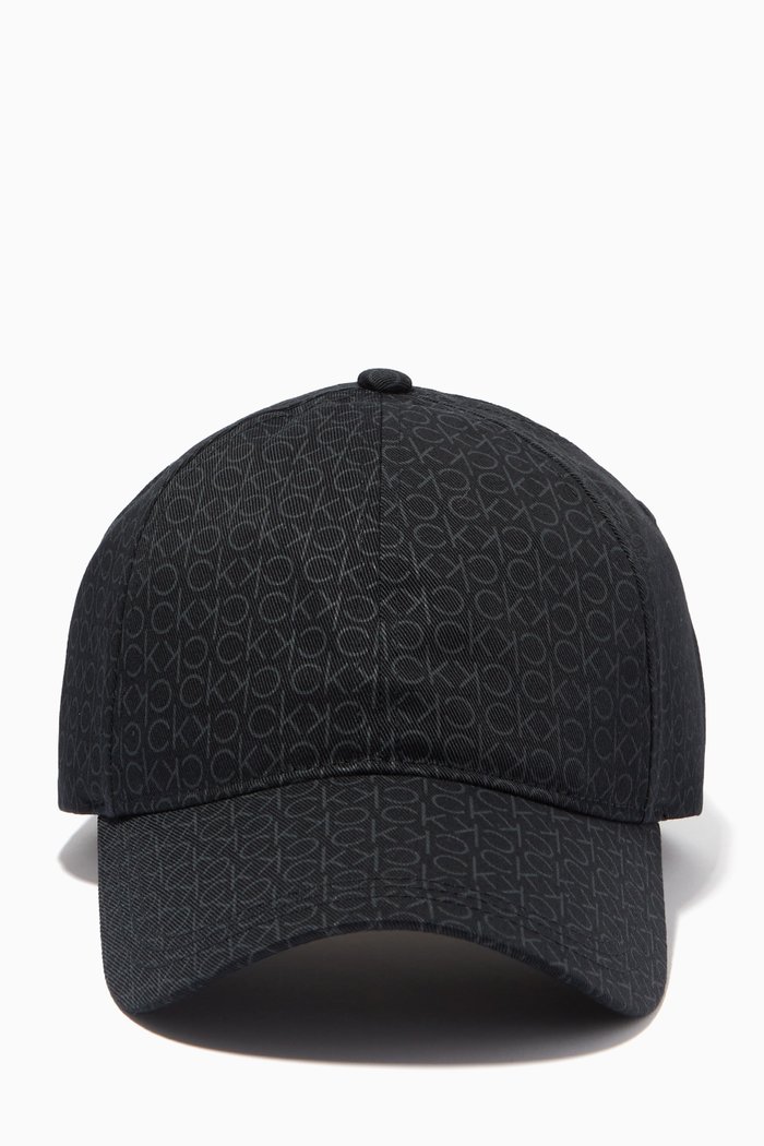 

Monogram Logo Cap in Cotton Twill, Black