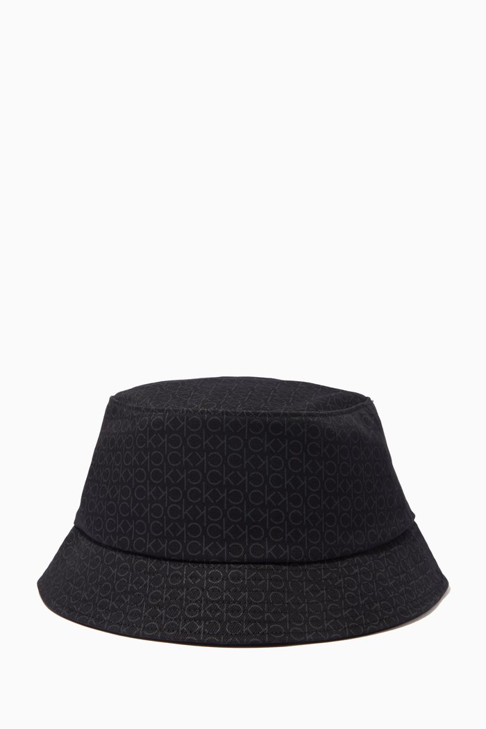

Logo Bucket Hat In Cotton Twill, Black
