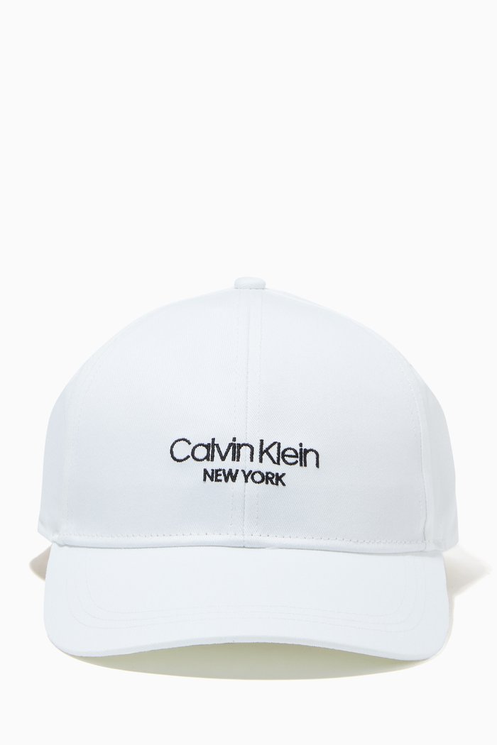 Logo Cap in Cotton Twill, White