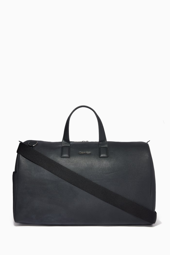 

Recycled Weekend Bag in Faux Leather, Black