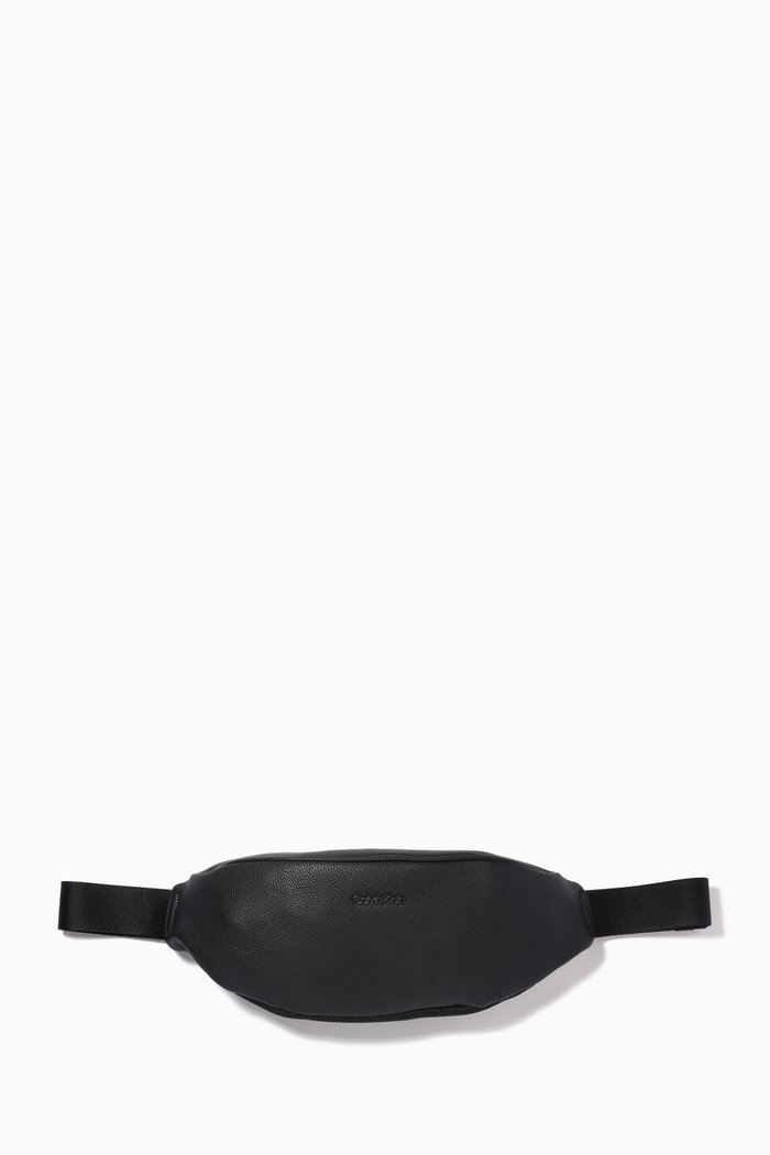 Recycled Waist Pack in Faux Leather, Black