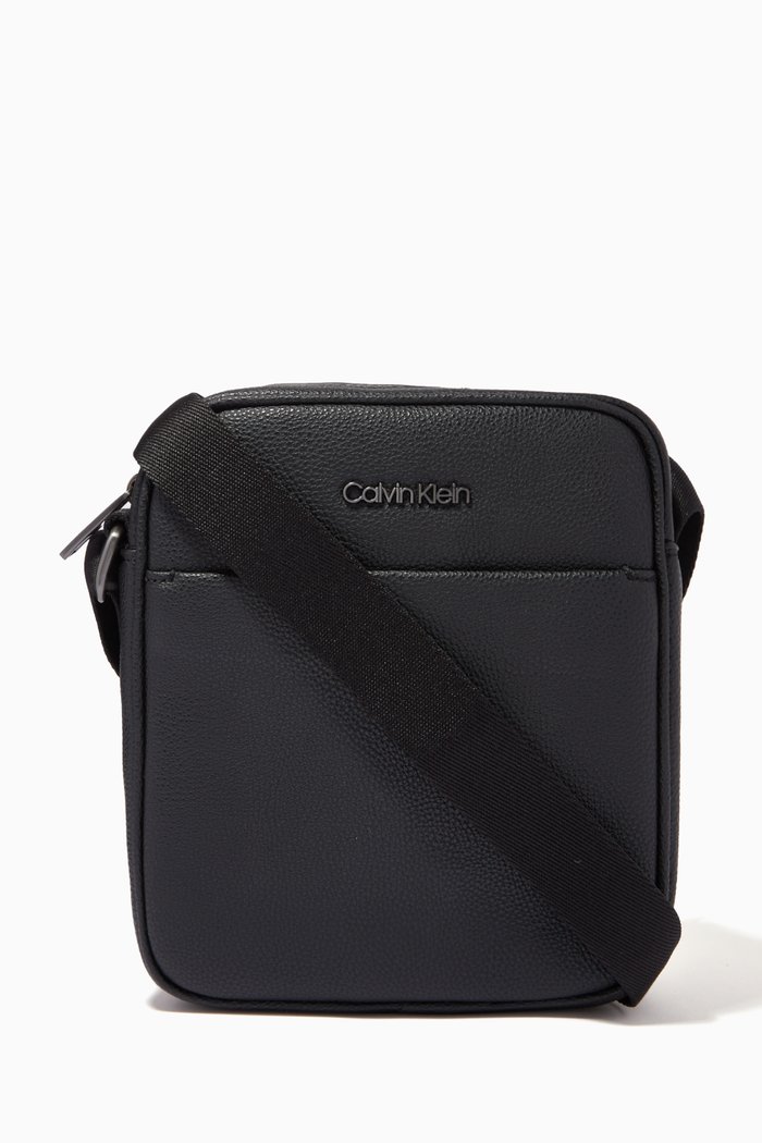 

Recycled Crossbody Bag in Faux Leather, Black